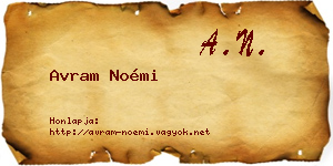 Avram Noémi névjegykártya